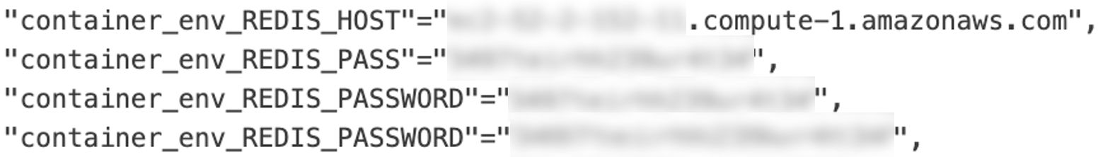 Figure 16. Redis credentials